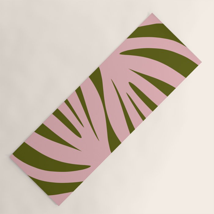 Maldives Abstract Botanical Pattern in Pink and Green Yoga Mat Gallery Image 1