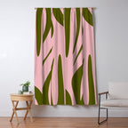 Maldives Abstract Botanical Pattern in Pink and Green Window Curtain Gallery Image 5