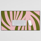 Maldives Abstract Botanical Pattern in Pink and Green Desk Mat Gallery Image 1