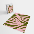 Maldives Abstract Botanical Pattern in Pink and Green Jigsaw Puzzle Gallery Image 2