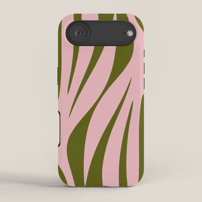 Maldives Abstract Botanical Pattern in Pink and Green iPhone Case Gallery Image 2