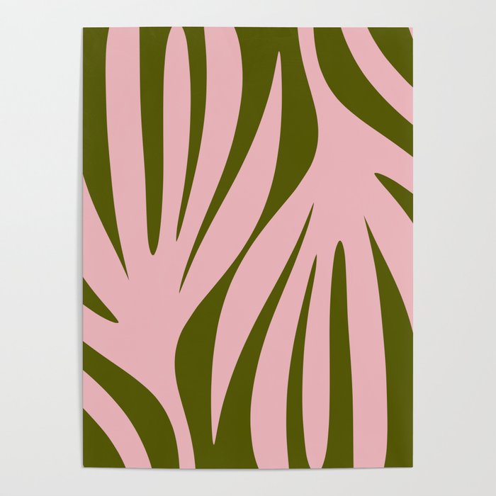 Maldives Abstract Botanical Pattern in Pink and Green Poster Gallery Image 4
