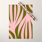 Maldives Abstract Botanical Pattern in Pink and Green Wrapping Paper Gallery Image 1