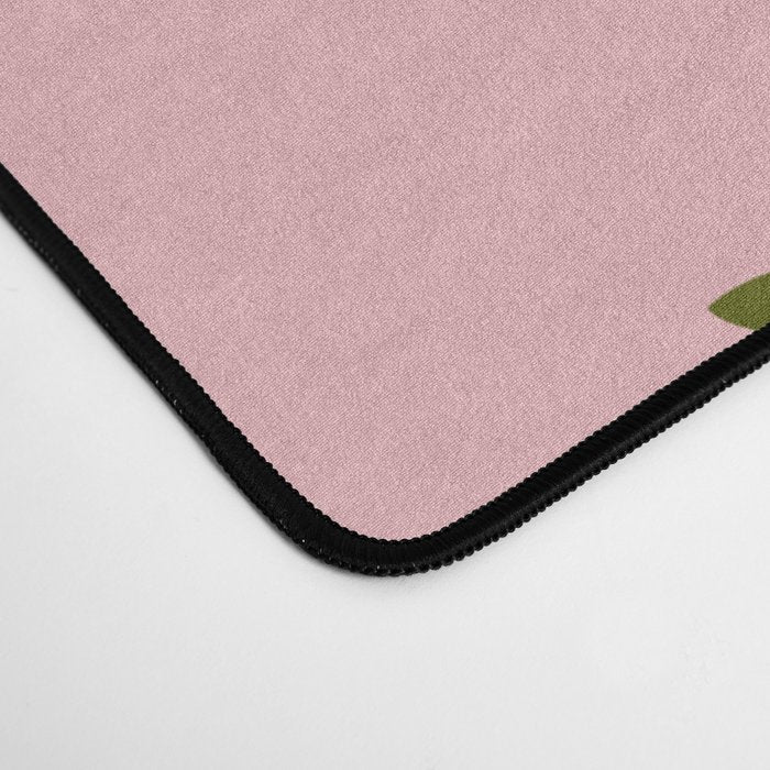 Maldives Abstract Botanical Pattern in Pink and Green Desk Mat Gallery Image 4
