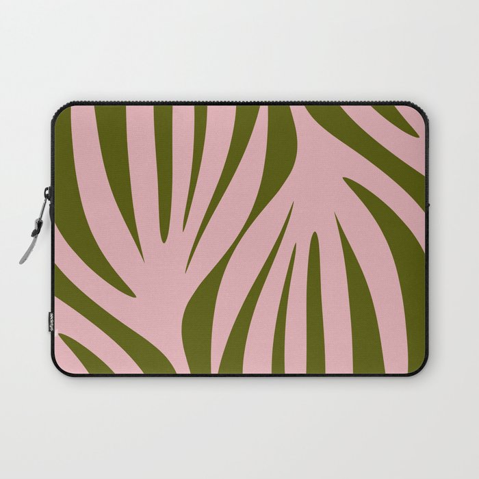 Maldives Abstract Botanical Pattern in Pink and Green Laptop Sleeve Gallery Image 1