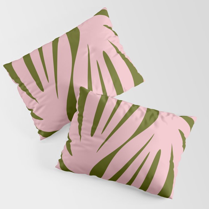 Maldives Abstract Botanical Pattern in Pink and Green Pillow Sham Gallery Image 3