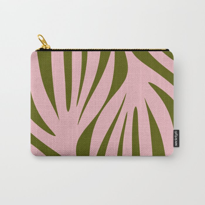 Maldives Abstract Botanical Pattern in Pink and Green Carry All Pouch Gallery Image 1