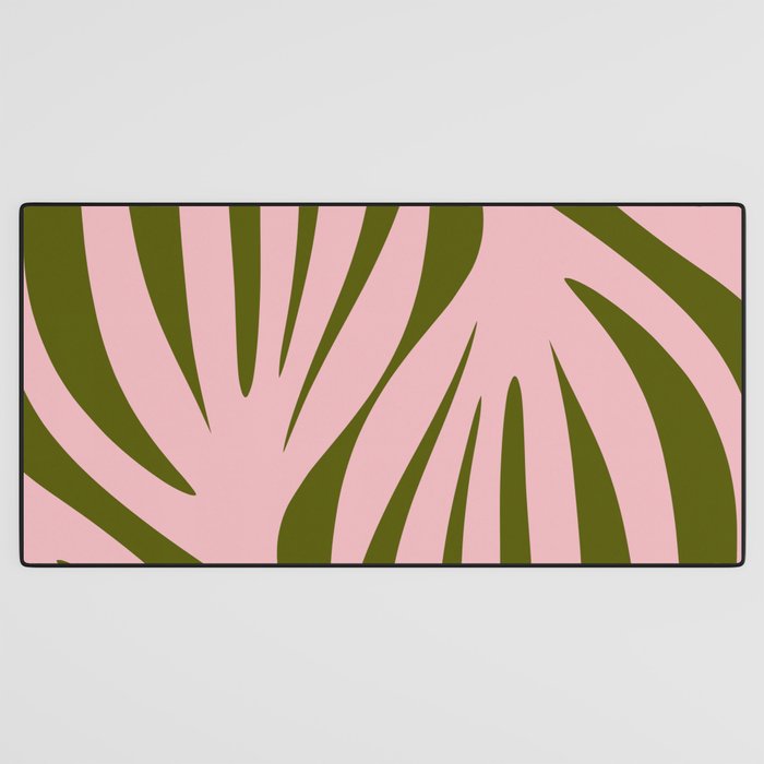 Maldives Abstract Botanical Pattern in Pink and Green Desk Mat Gallery Image 3