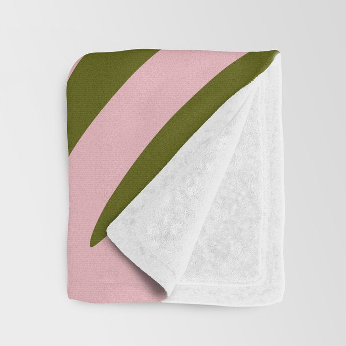 Maldives Abstract Botanical Pattern in Pink and Green Throw Blanket Gallery Image 3