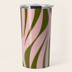 Maldives Abstract Botanical Pattern in Pink and Green Travel Mug Gallery Image 1