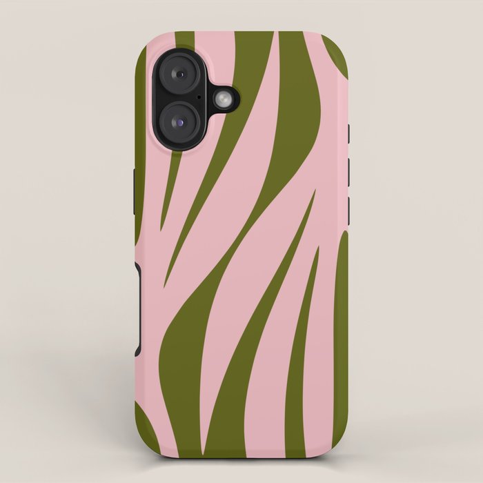 Maldives Abstract Botanical Pattern in Pink and Green iPhone Case Gallery Image 1