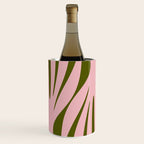 Maldives Abstract Botanical Pattern in Pink and Green Wine Chiller Gallery Image 1