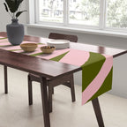 Maldives Abstract Botanical Pattern in Pink and Green Table Runner Gallery Image 2