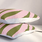 Maldives Abstract Botanical Pattern in Pink and Green Pillow Sham Gallery Image 3