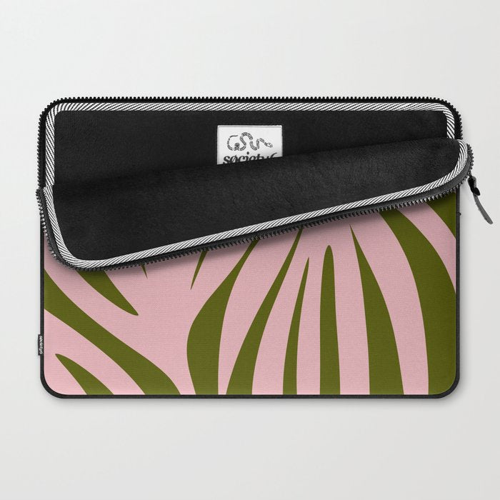 Maldives Abstract Botanical Pattern in Pink and Green Laptop Sleeve Gallery Image 2