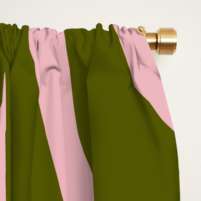 Maldives Abstract Botanical Pattern in Pink and Green Window Curtain Gallery Image 2