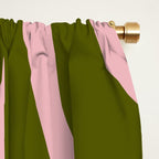 Maldives Abstract Botanical Pattern in Pink and Green Window Curtain Gallery Image 2