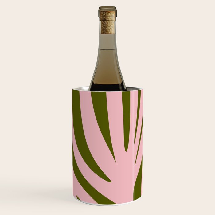 Maldives Abstract Botanical Pattern in Pink and Green Wine Chiller Gallery Image 2
