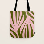 Maldives Abstract Botanical Pattern in Pink and Green Tote Bag Gallery Image 1