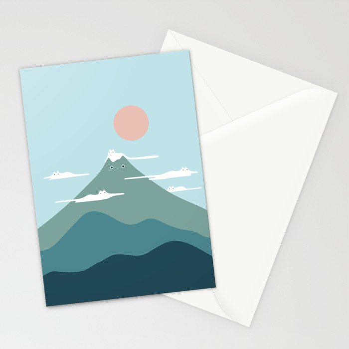 Cat Landscape 72B Stationery Card Gallery Image 2