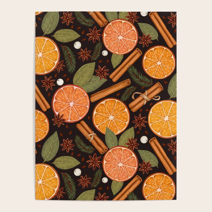 Winter Spice in Charcoal Poster Gallery Image 4