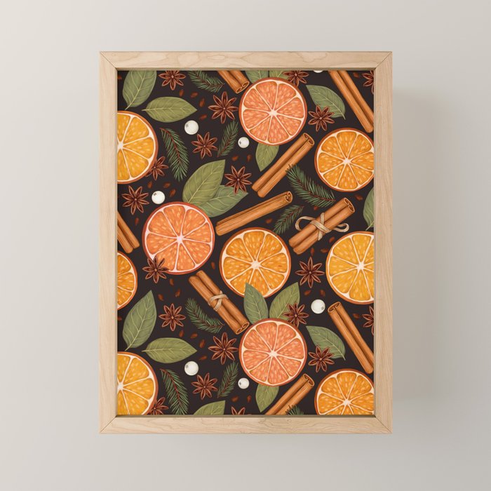 Winter Spice in Charcoal Mini Art Print Gallery Image 1