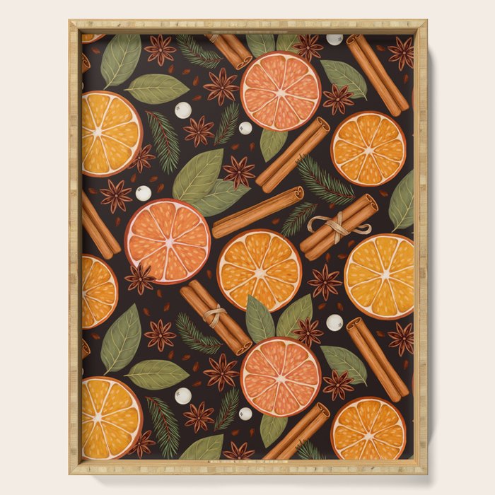 Winter Spice in Charcoal Serving Tray Gallery Image 1