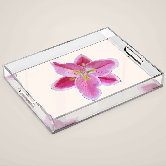 Big lily pattern Acrylic Tray Gallery Image 1