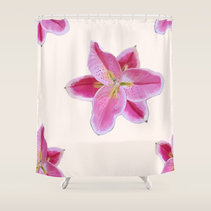 Big lily pattern Shower Curtain Gallery Image 1