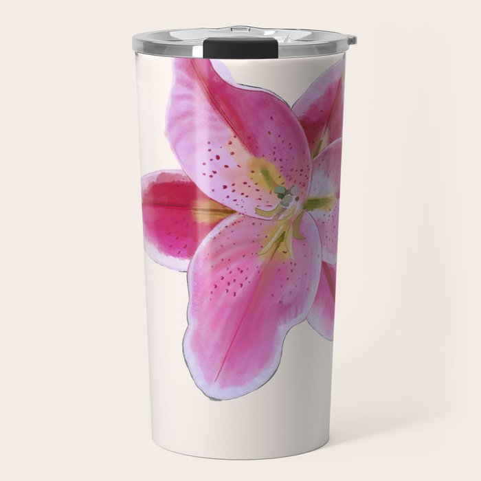 Big lily pattern Travel Mug Gallery Image 1