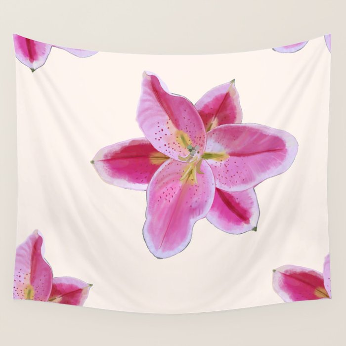 Big lily pattern Wall Tapestry Gallery Image 4