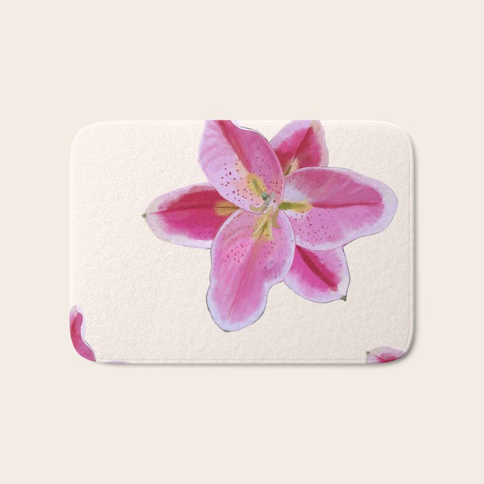 Big lily pattern Bath Mat Gallery Image 1