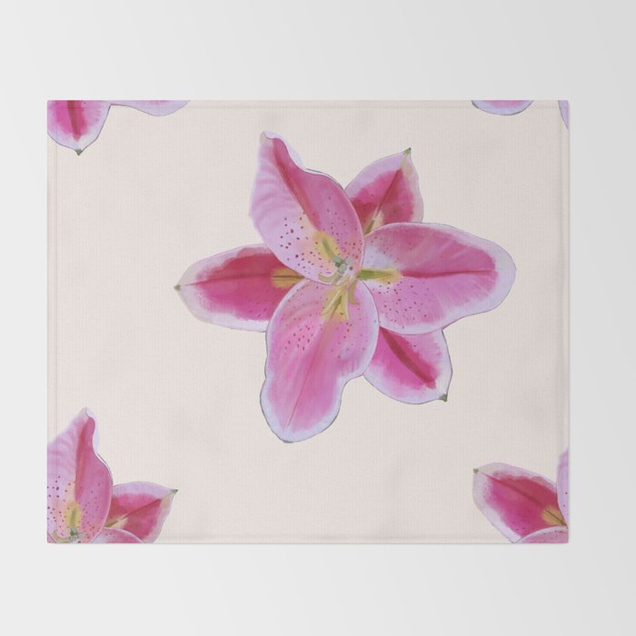 Big lily pattern Throw Blanket Gallery Image 2