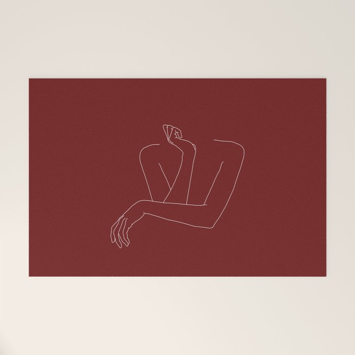 Crossed arms illustration - Anna Red Welcome Mat Gallery Image 1