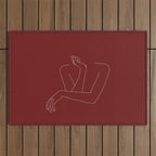 Crossed arms illustration - Anna Red Outdoor Rug Gallery Image 1