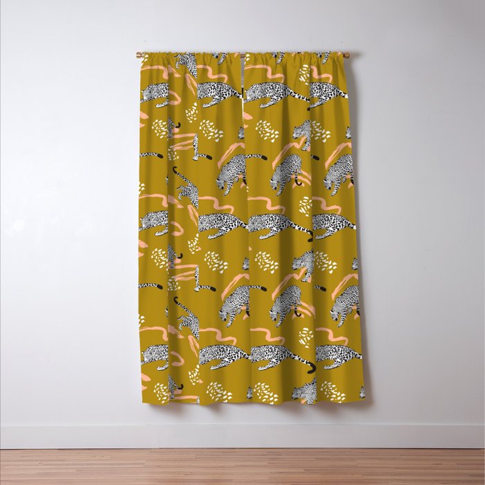 Leopards - Mustard Window Curtain Gallery Image 3