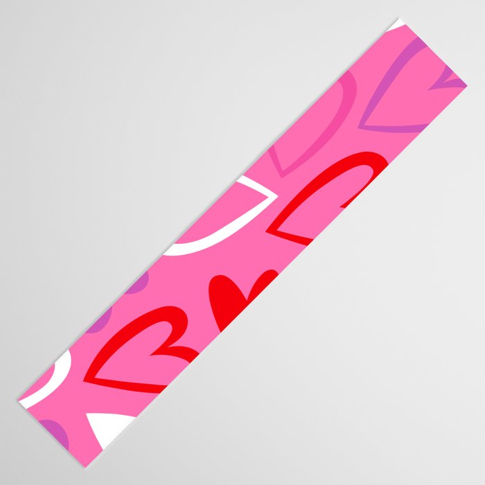 Pink love heart cartoon pattern Table Runner Gallery Image 3