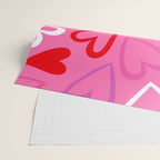 Pink love heart cartoon pattern Wrapping Paper Gallery Image 2