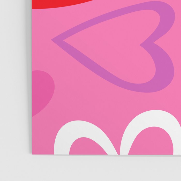 Pink love heart cartoon pattern Poster Gallery Image 3