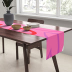 Pink love heart cartoon pattern Table Runner Gallery Image 2