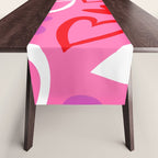 Pink love heart cartoon pattern Table Runner Gallery Image 1