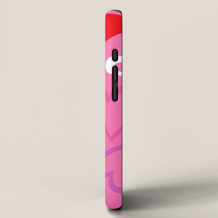 Pink love heart cartoon pattern iPhone Case Gallery Image 2