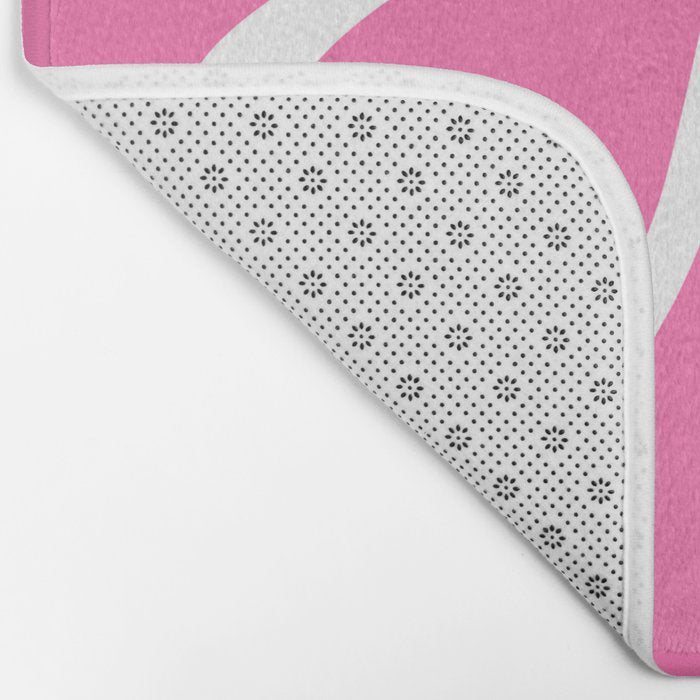 Pink love heart cartoon pattern Bath Mat Gallery Image 2