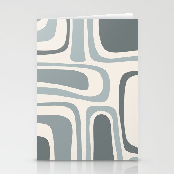 Palm Springs Midcentury Mod Abstract Pattern in Light Gray-Blue Tones and Cream Stationery Card Gallery Image 2