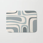 Palm Springs Midcentury Mod Abstract Pattern in Light Gray-Blue Tones and Cream Bath Mat Gallery Image 1