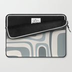Palm Springs Midcentury Mod Abstract Pattern in Light Gray-Blue Tones and Cream Laptop Sleeve Gallery Image 2