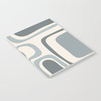 Palm Springs Midcentury Mod Abstract Pattern in Light Gray-Blue Tones and Cream Notebook Gallery Image 2