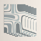 Palm Springs Midcentury Mod Abstract Pattern in Light Gray-Blue Tones and Cream Wrapping Paper Gallery Image 3