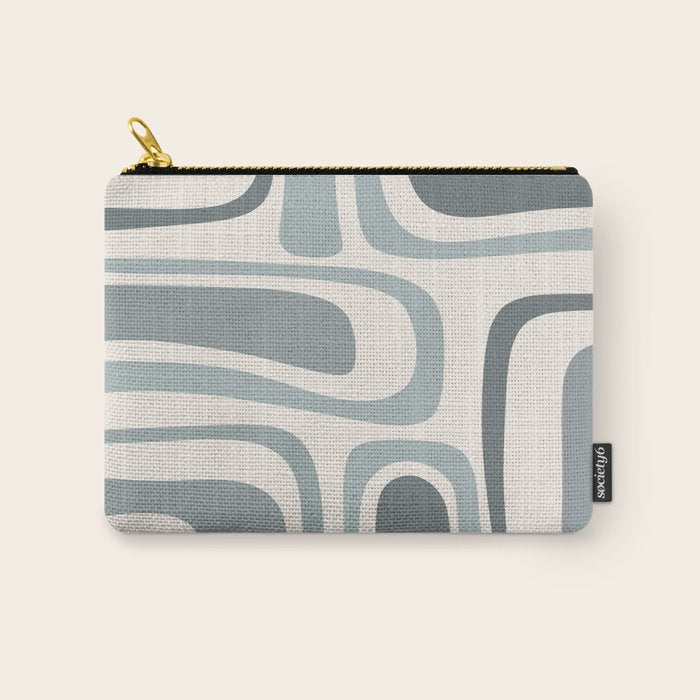 Palm Springs Midcentury Mod Abstract Pattern in Light Gray-Blue Tones and Cream Carry All Pouch Gallery Image 1