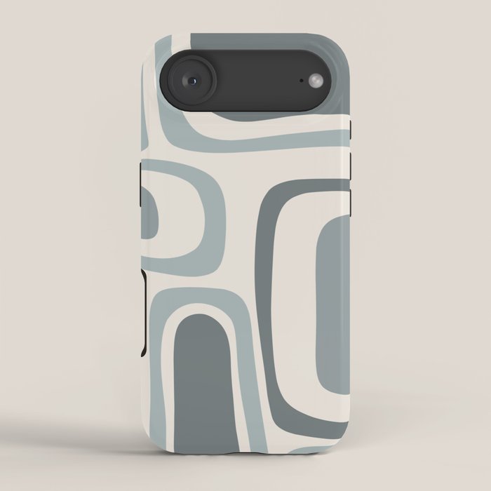 Palm Springs Midcentury Mod Abstract Pattern in Light Gray-Blue Tones and Cream iPhone Case Gallery Image 2